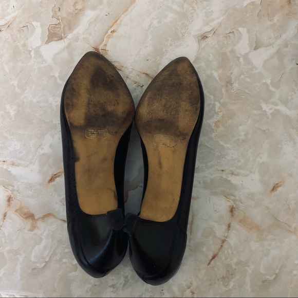 FRAGOLA Black Pump Heels - BLACK LEATHER LOW HEEL SHOES MADE IN BRAZIL 8 - Picture 7 of 7